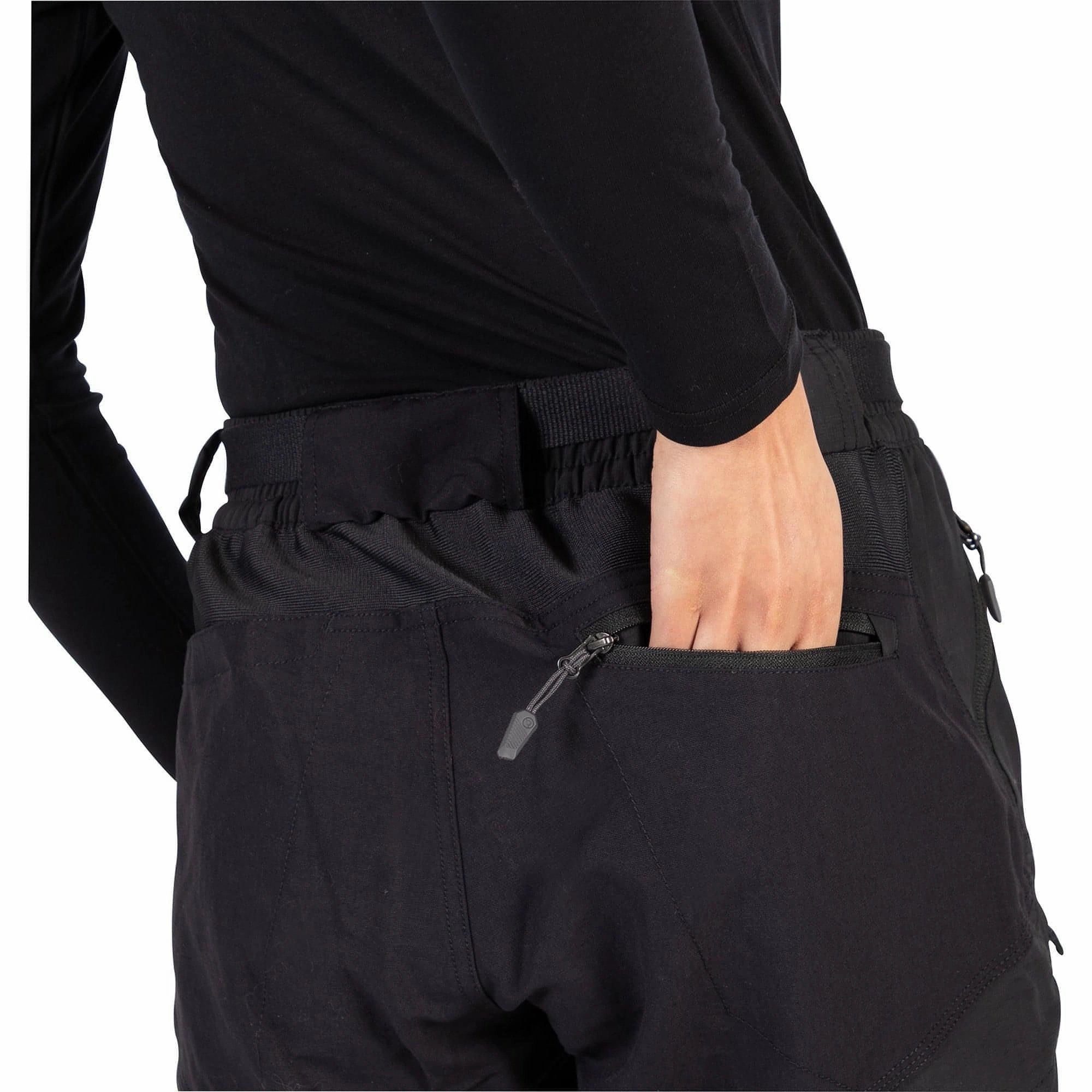 WrinkleFreeFabric Slim Design Endura Hummvee Womens Baggy Cycling Shorts With Liner - Black
