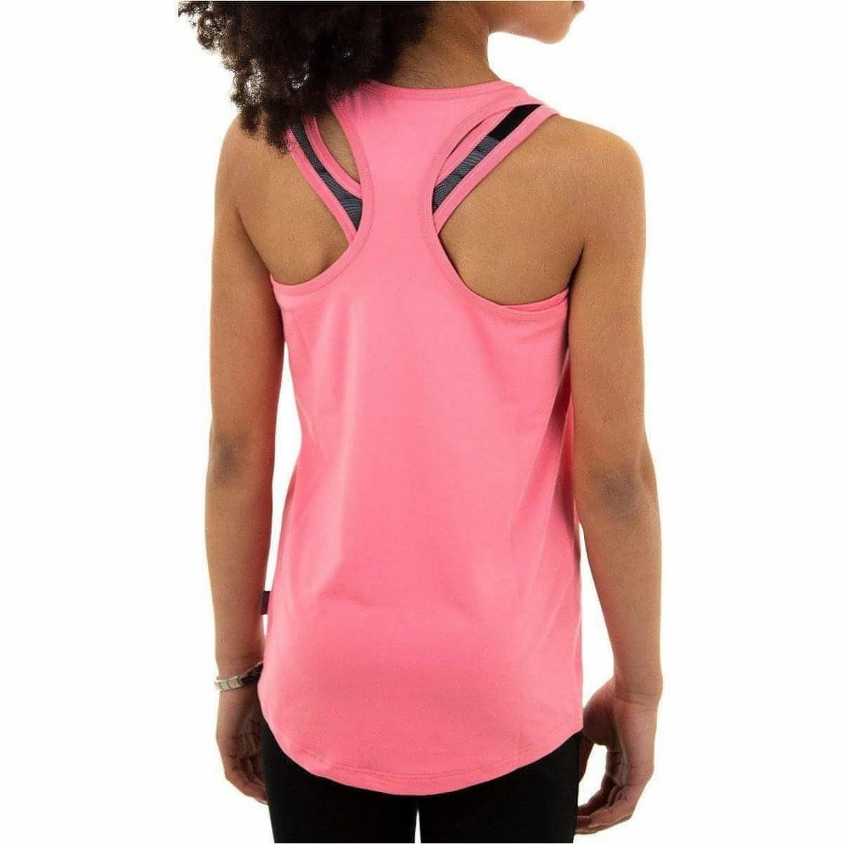 low humidity use More Mile Racer Back Girls Running Vest - Pink
