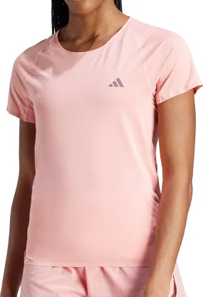 Colorfast Dye Street Smart Look adidas Adizero Short Sleeve Womens Running Top - Pink