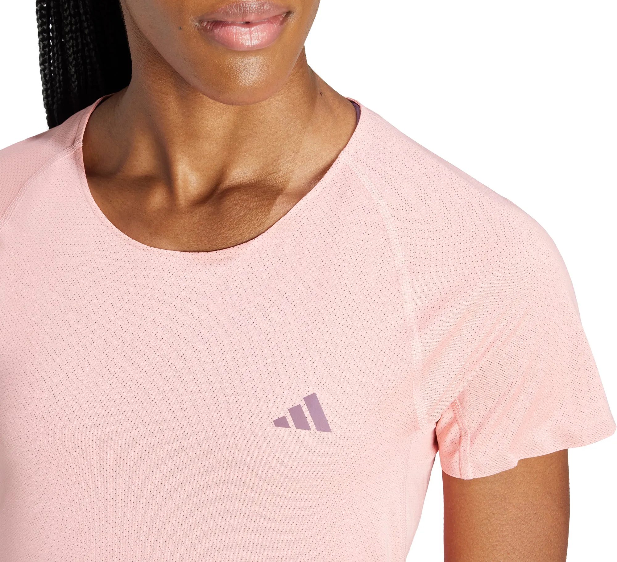 Fashionable Layer adidas Adizero Short Sleeve Womens Running Top - Pink