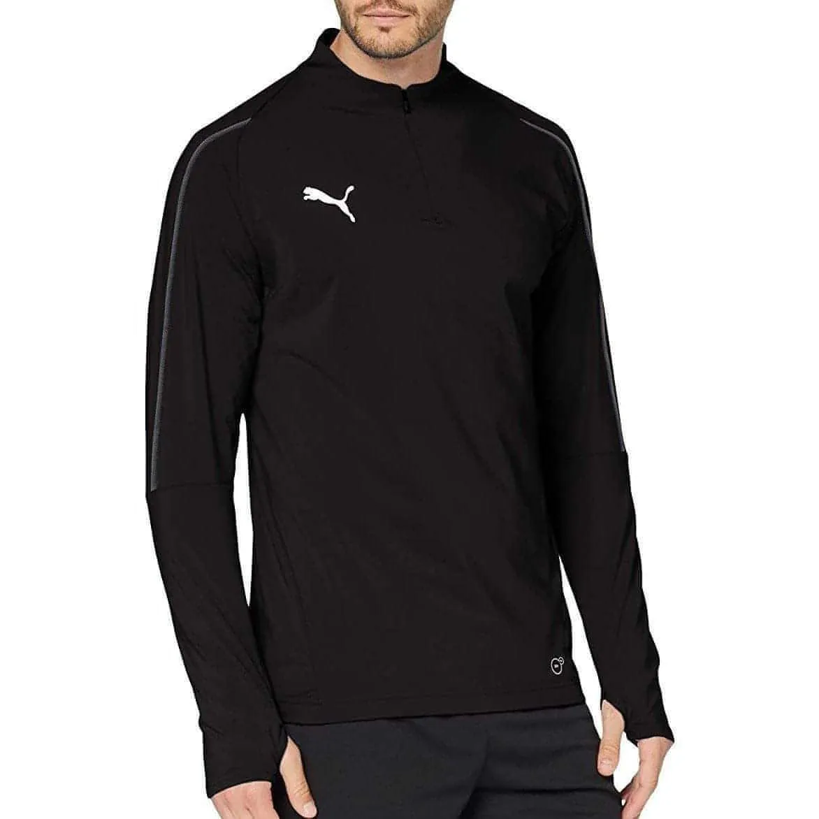 Puma Final Half Zip Long Sleeve Mens Training Top - Black Fresh Outfit Style