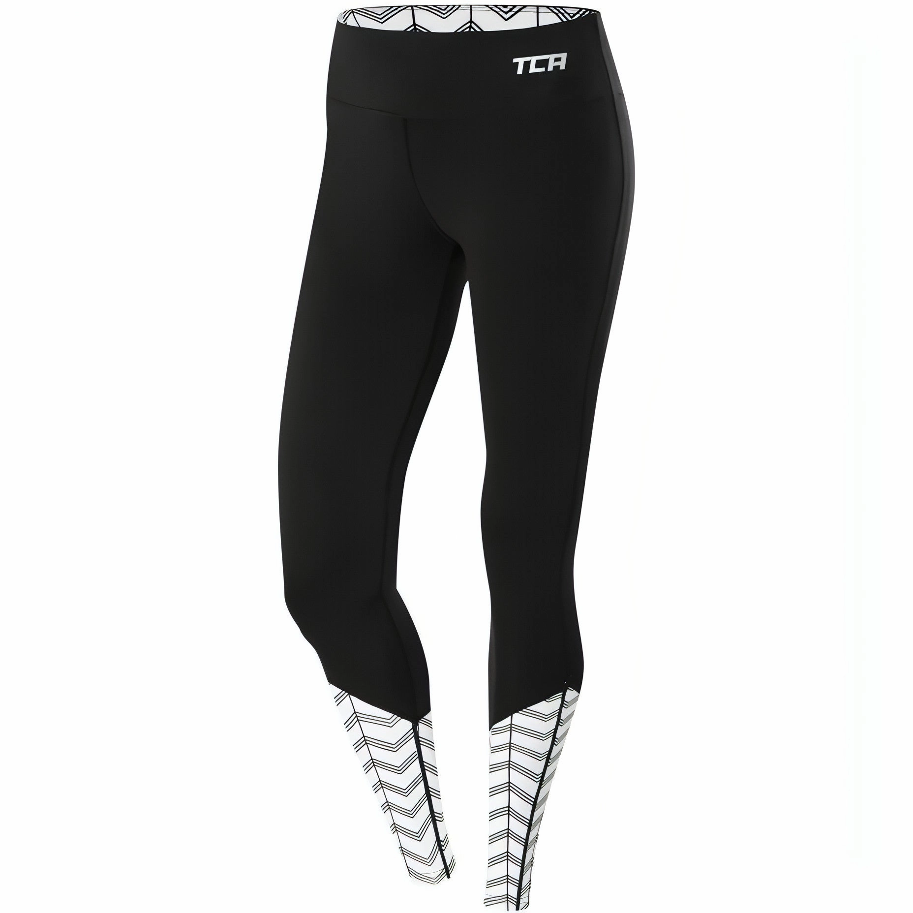 Fitness Mode Soft Wear TCA Impulse Printed Womens Long Running Tights - Black
