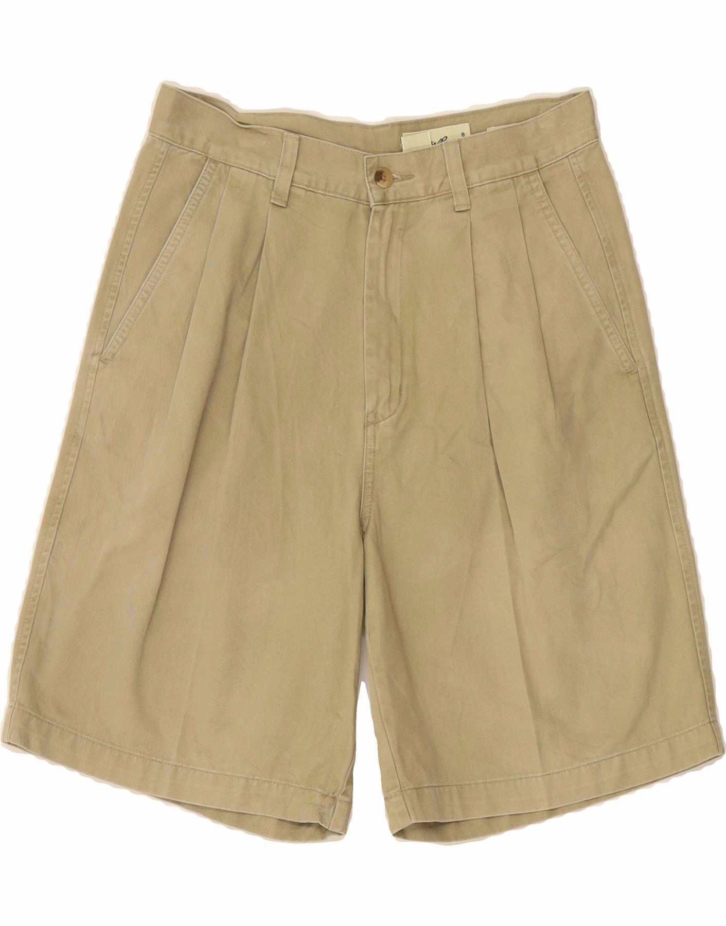 Non Restrictive Movement Sleek Look EDDIE BAUER Mens Classic Fit Pegged Chino Shorts W30 Medium Beige Cotton