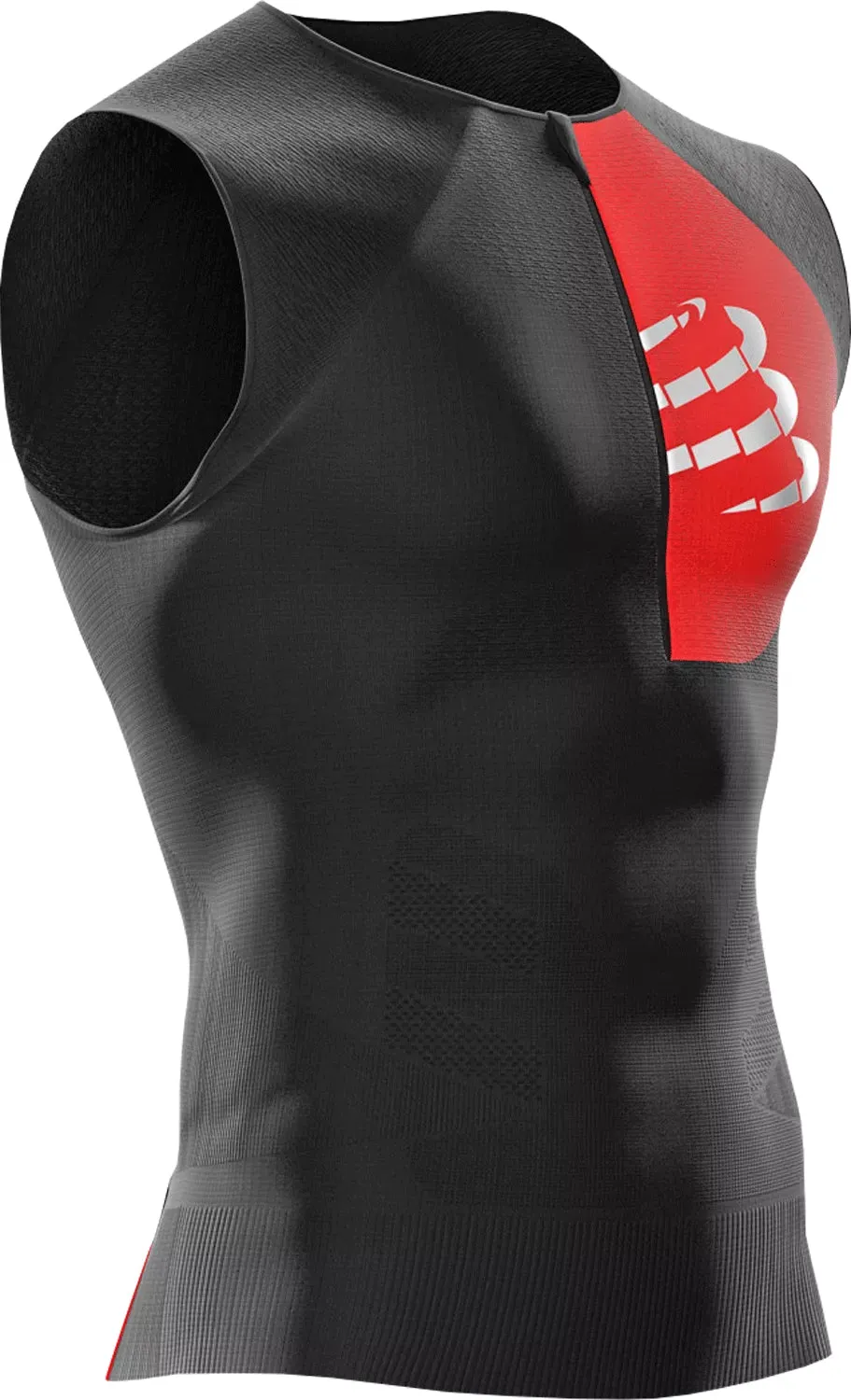 Compressport Tri Postural Mens Running Vest - Black LowProfile Design Athletic Inspired Cut