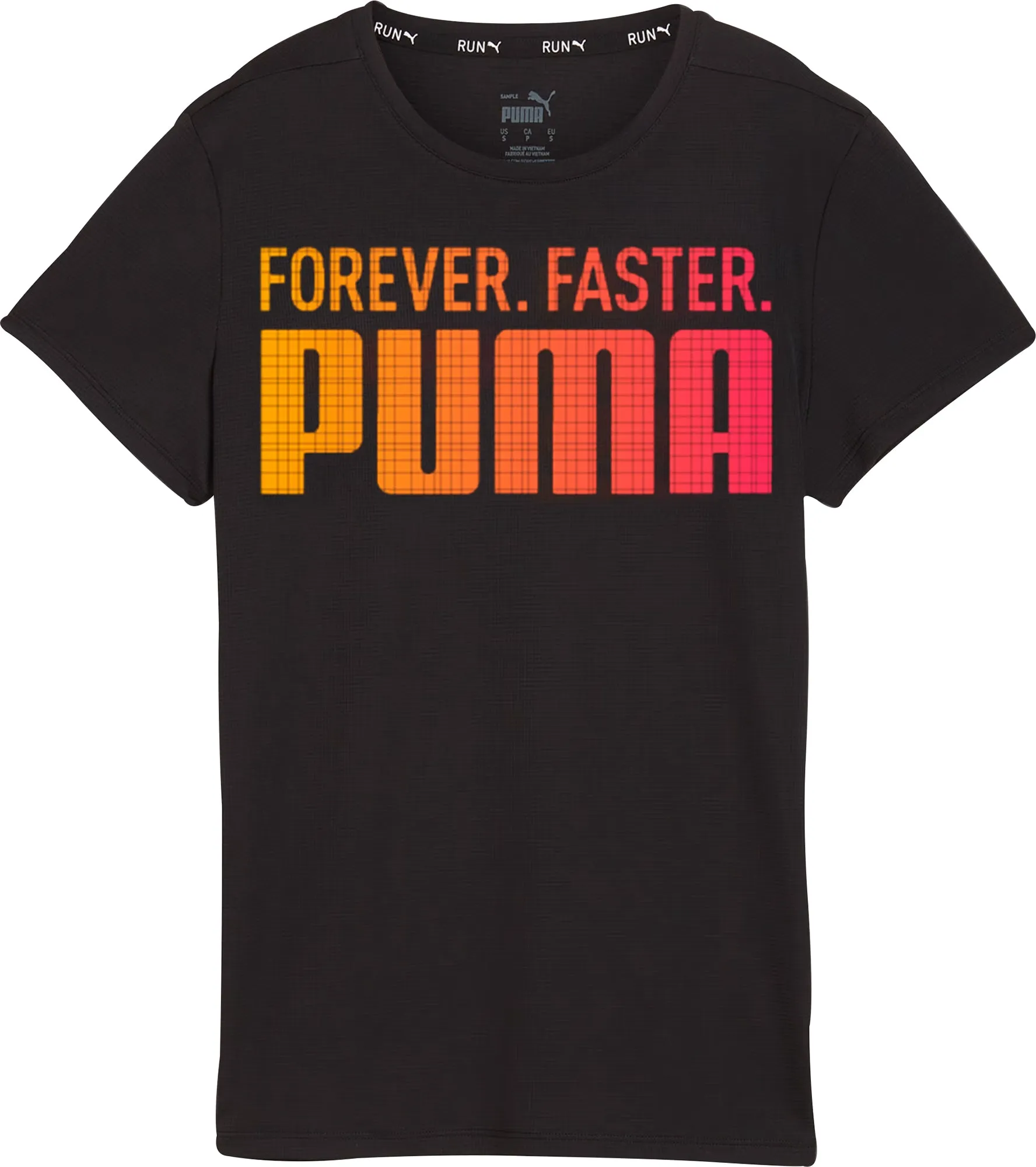 Puma Run Favourite Graphic Short Sleeve Womens Running Top - Black Quality Fabric