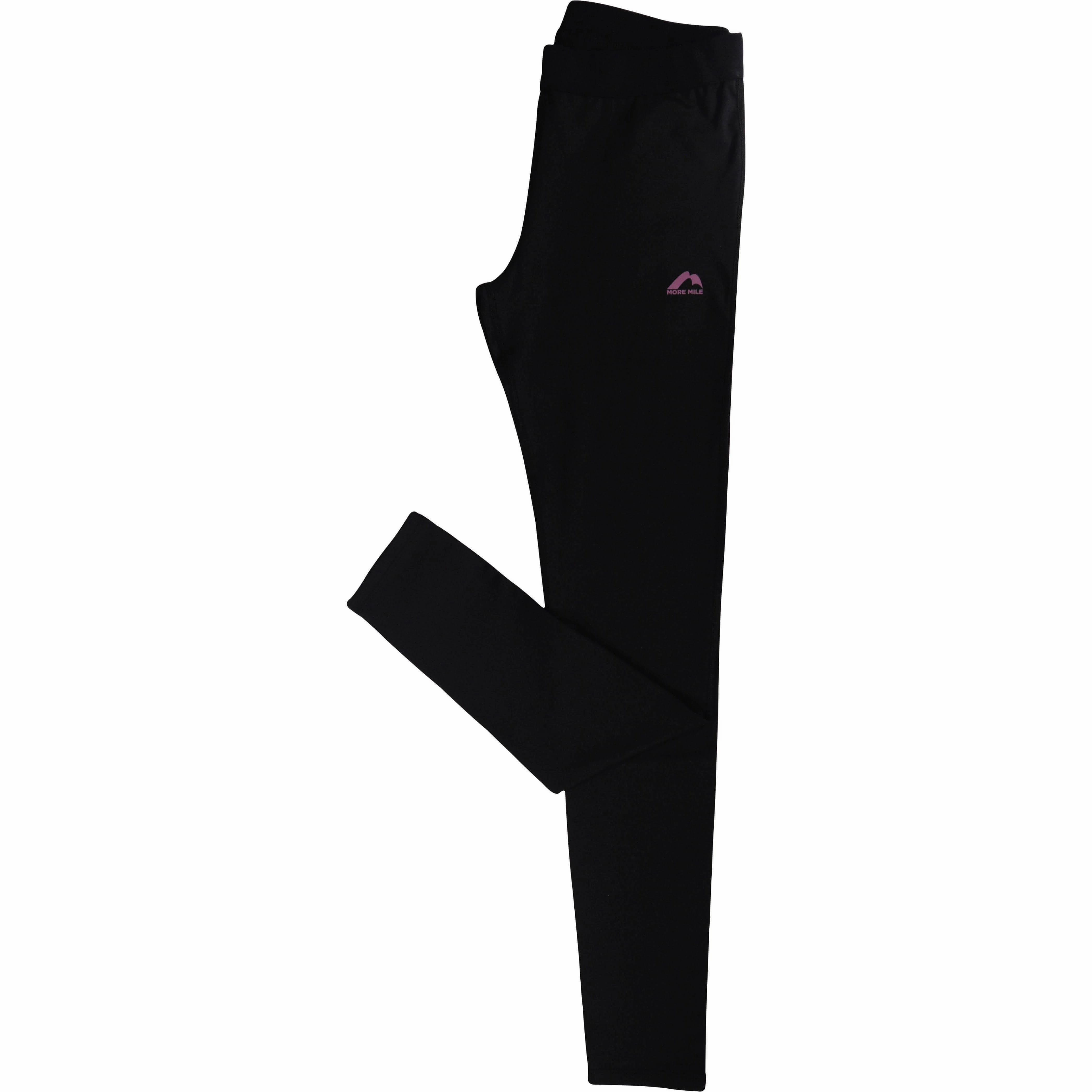 More Mile Girls Long Running Tights - Black Motion Fit Maximum Flex
