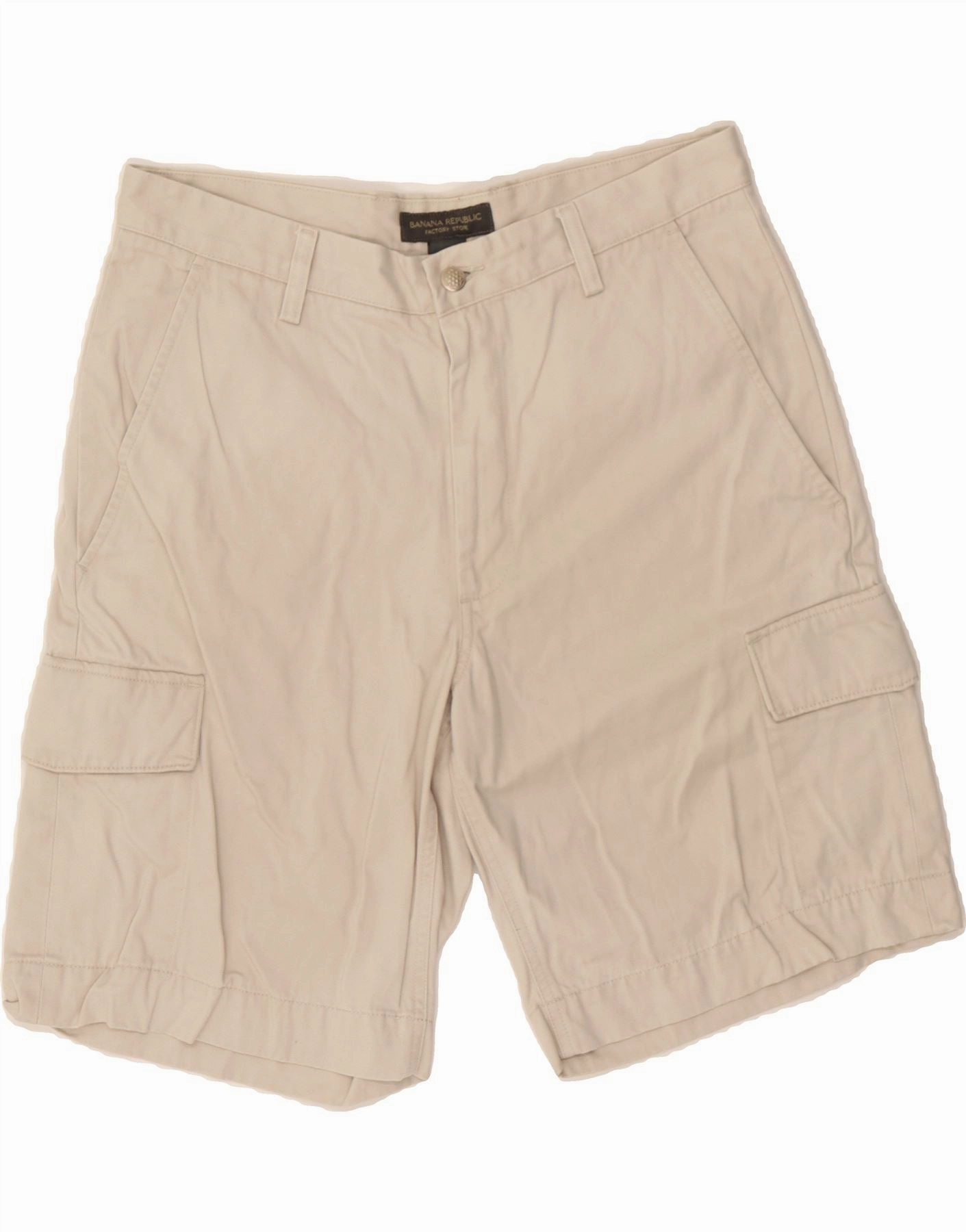 BANANA REPUBLIC Mens Cargo Shorts W34 Large Beige Cotton Modern Design All Day Comfort Fit