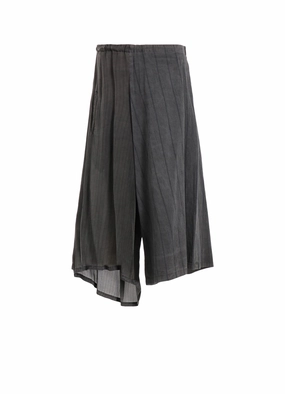 Durable Hemming WASHER STRIPE ASYMMETRIC WAIST STRING PANTS
