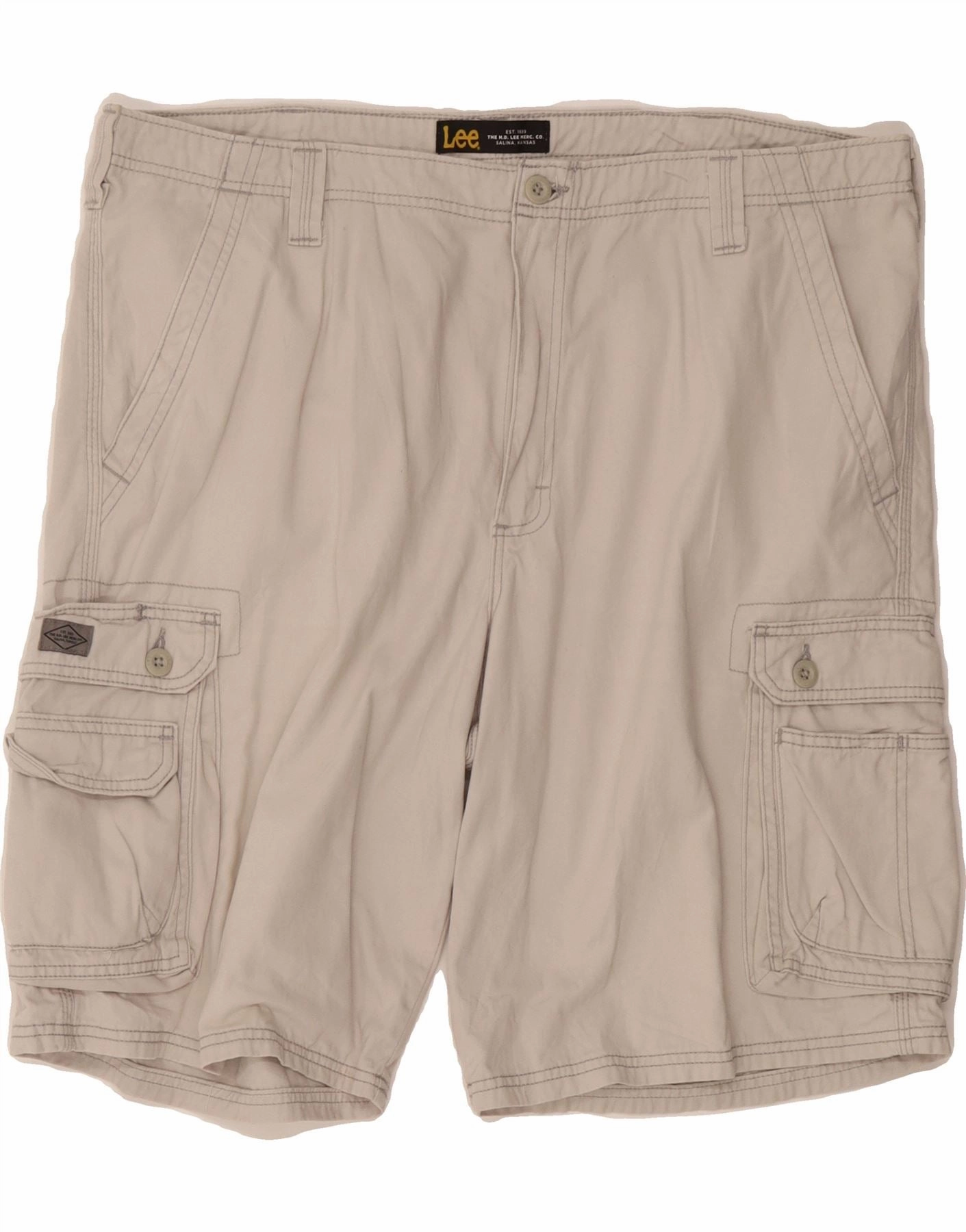 Trendy Fit LEE Mens Cargo Shorts W40 XL Beige Cotton