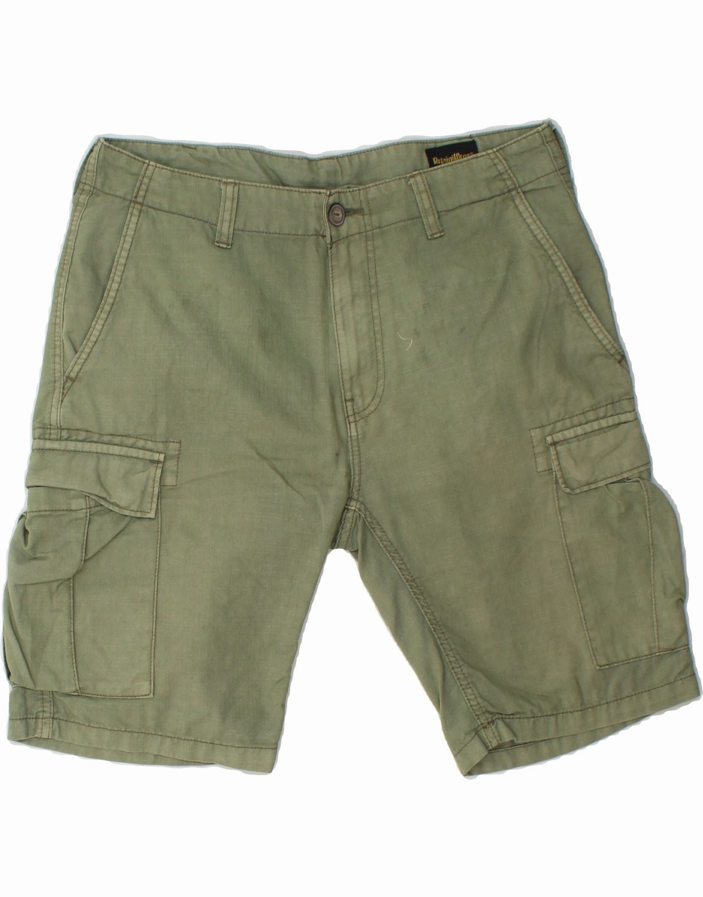 Plus Size REFRIGIWEAR Mens Cargo Shorts IT 48 Medium W33  Green Cotton