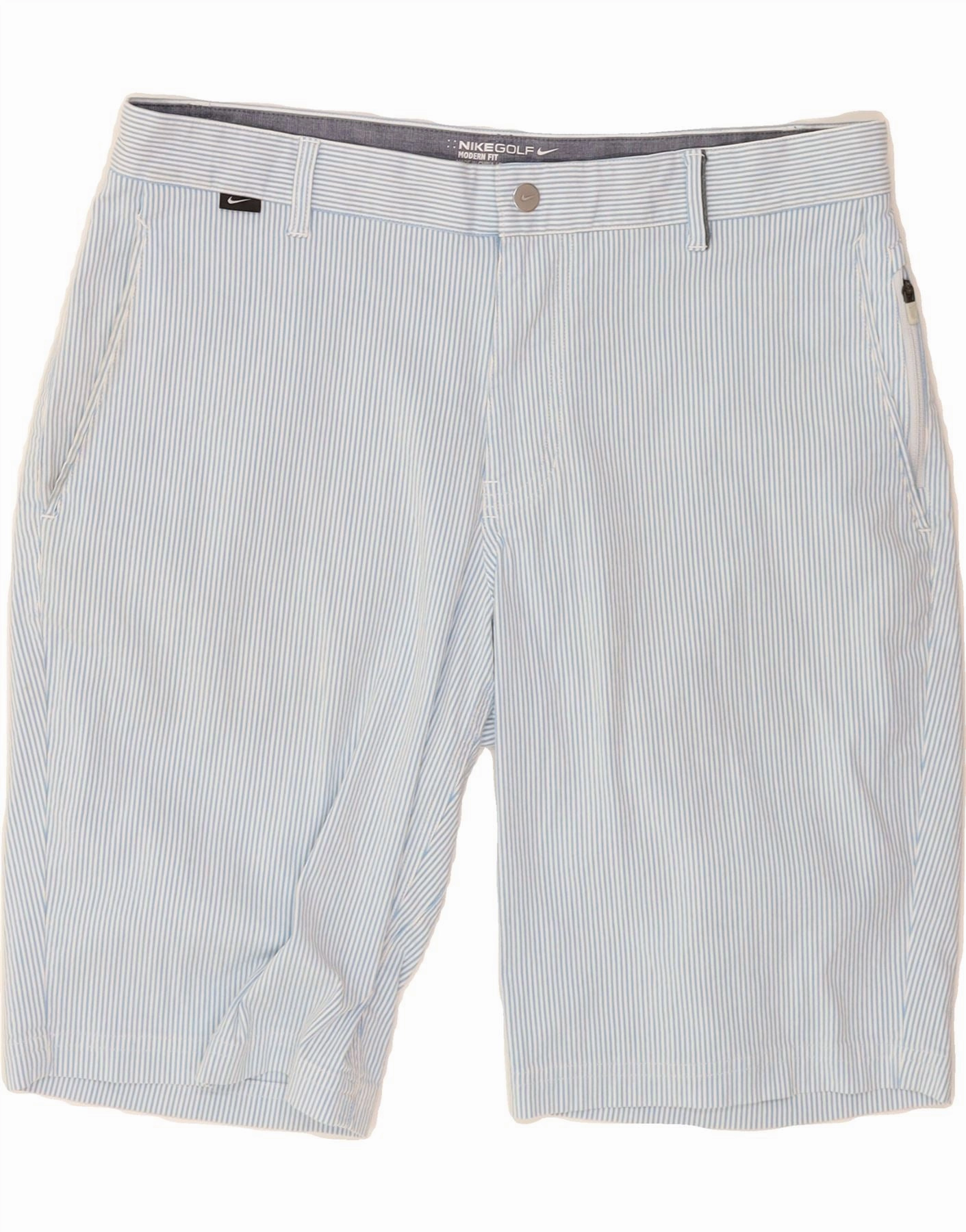 neon colors Abrasion Resistant Fabric NIKE Mens Dri Fit Chino Shorts W32 Medium Blue Pinstripe