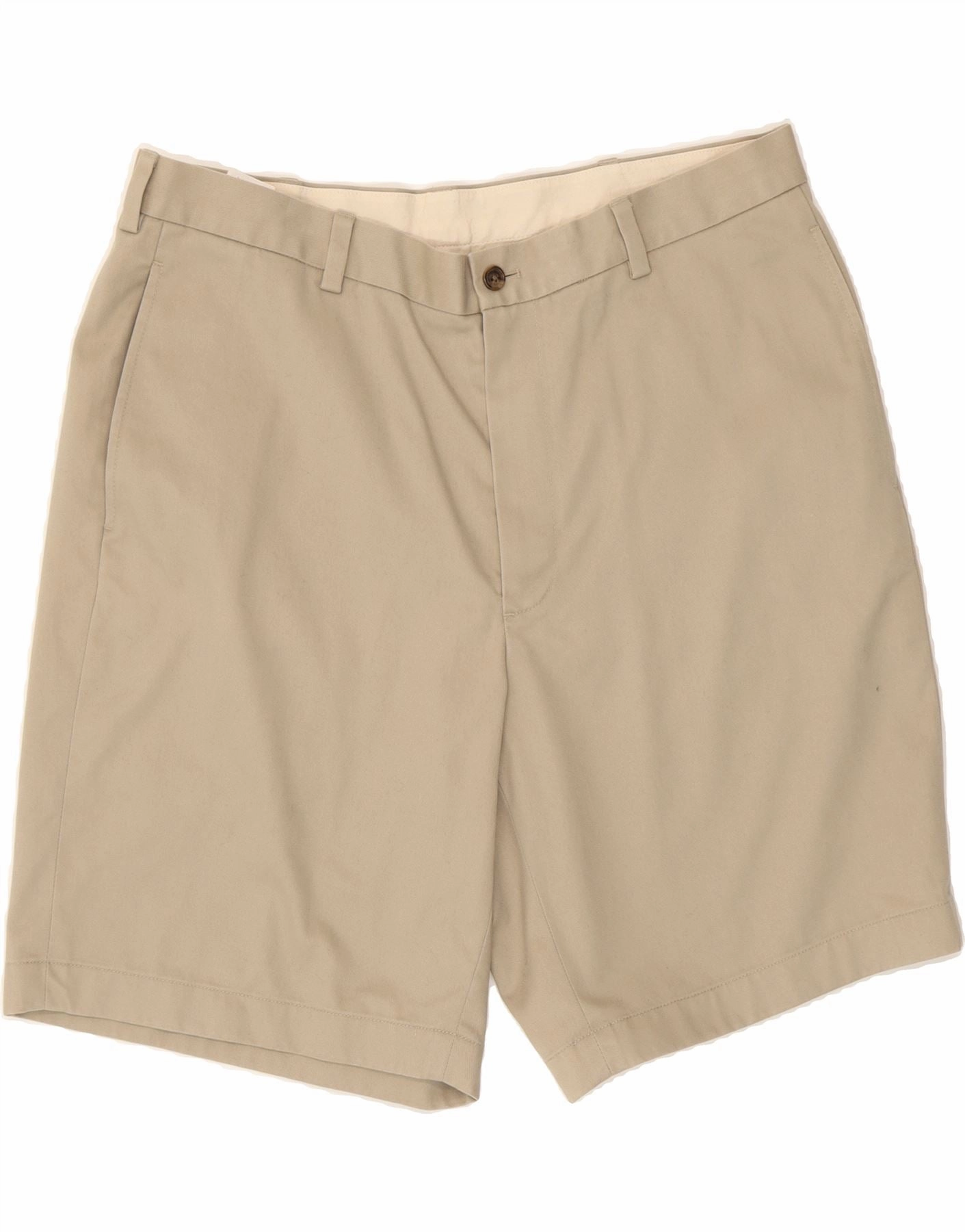 BROOKS BROTHERS Mens 346 Chino Shorts W36 Large  Beige Cotton Contoured Articulation school clothing