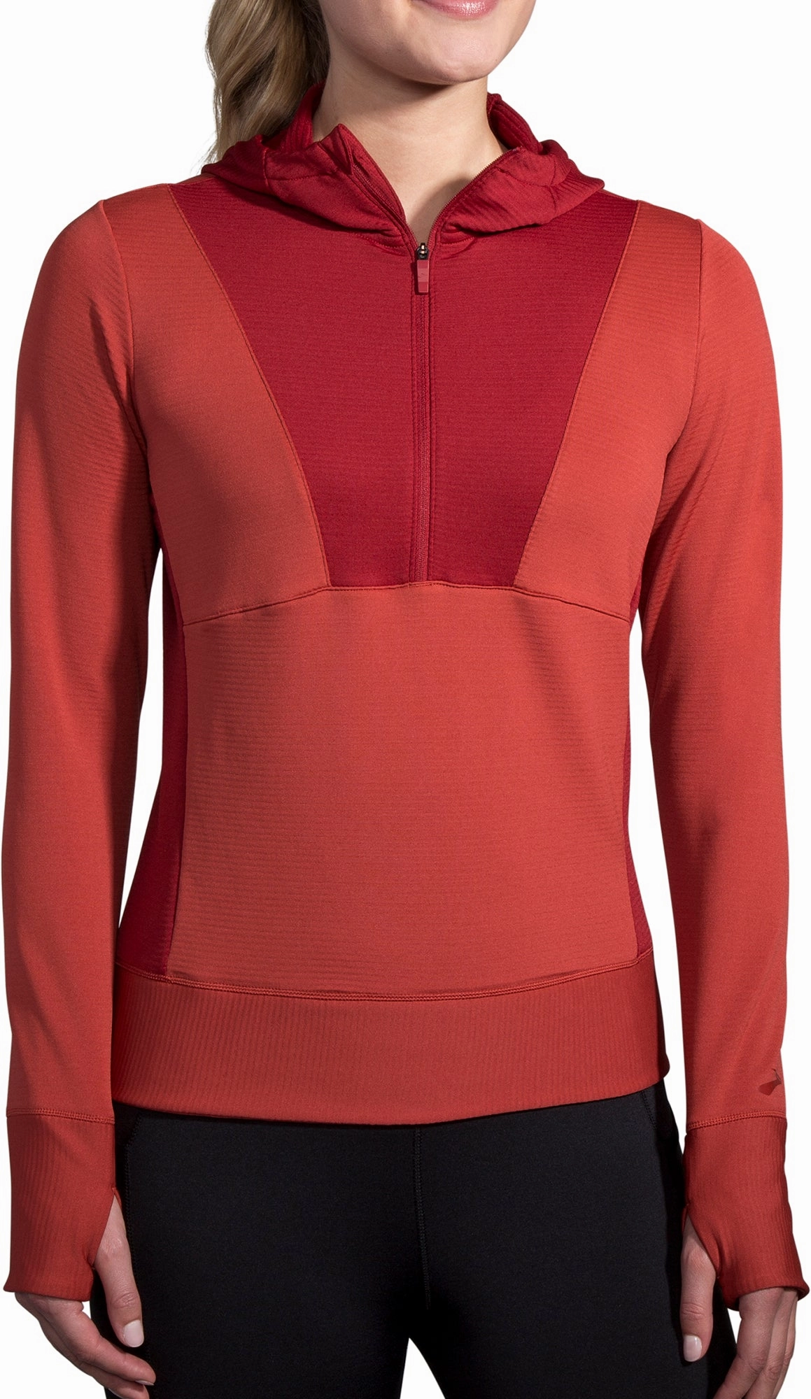 Athleisure Look Urban Spirit Brooks Notch Thermal Womens Running Hoody - Red