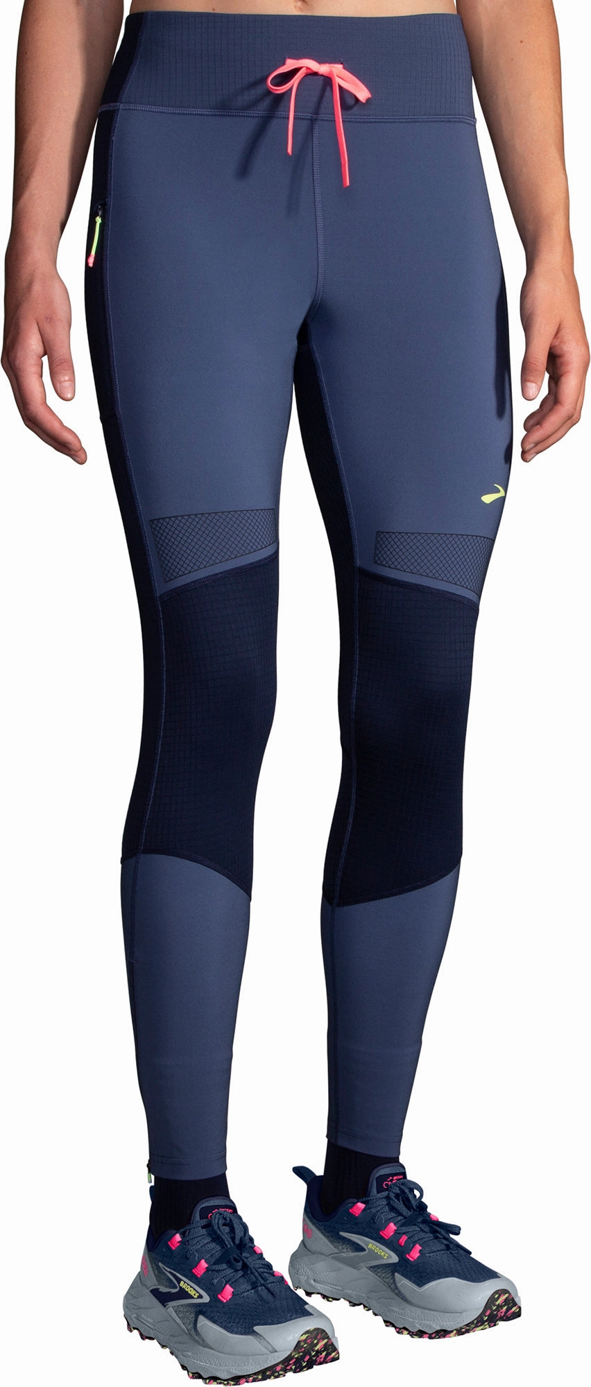 Power Fit Brooks High Point Womens Long Running Tights - Blue