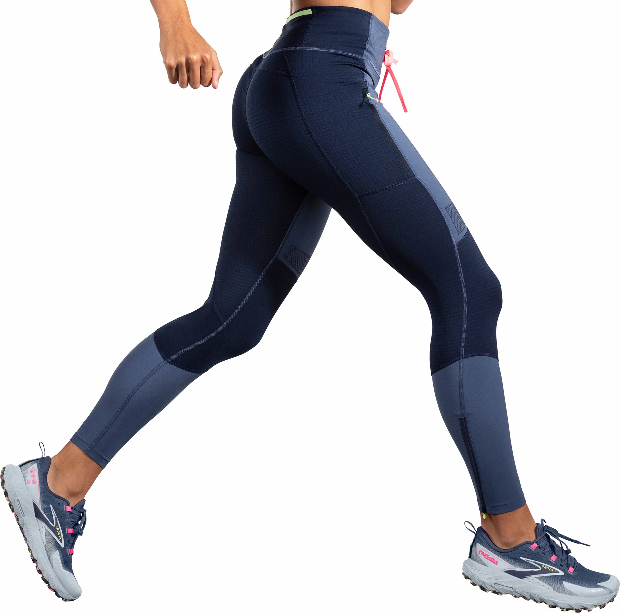 Brooks High Point Womens Long Running Tights - Blue Breathable Fit Wear Non Irritating Fabric
