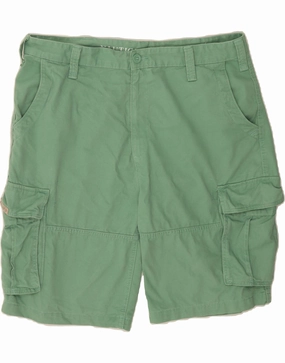 NAUTICA Mens Cargo Shorts W40 XL Green Cotton Quick Access Cargo Pockets