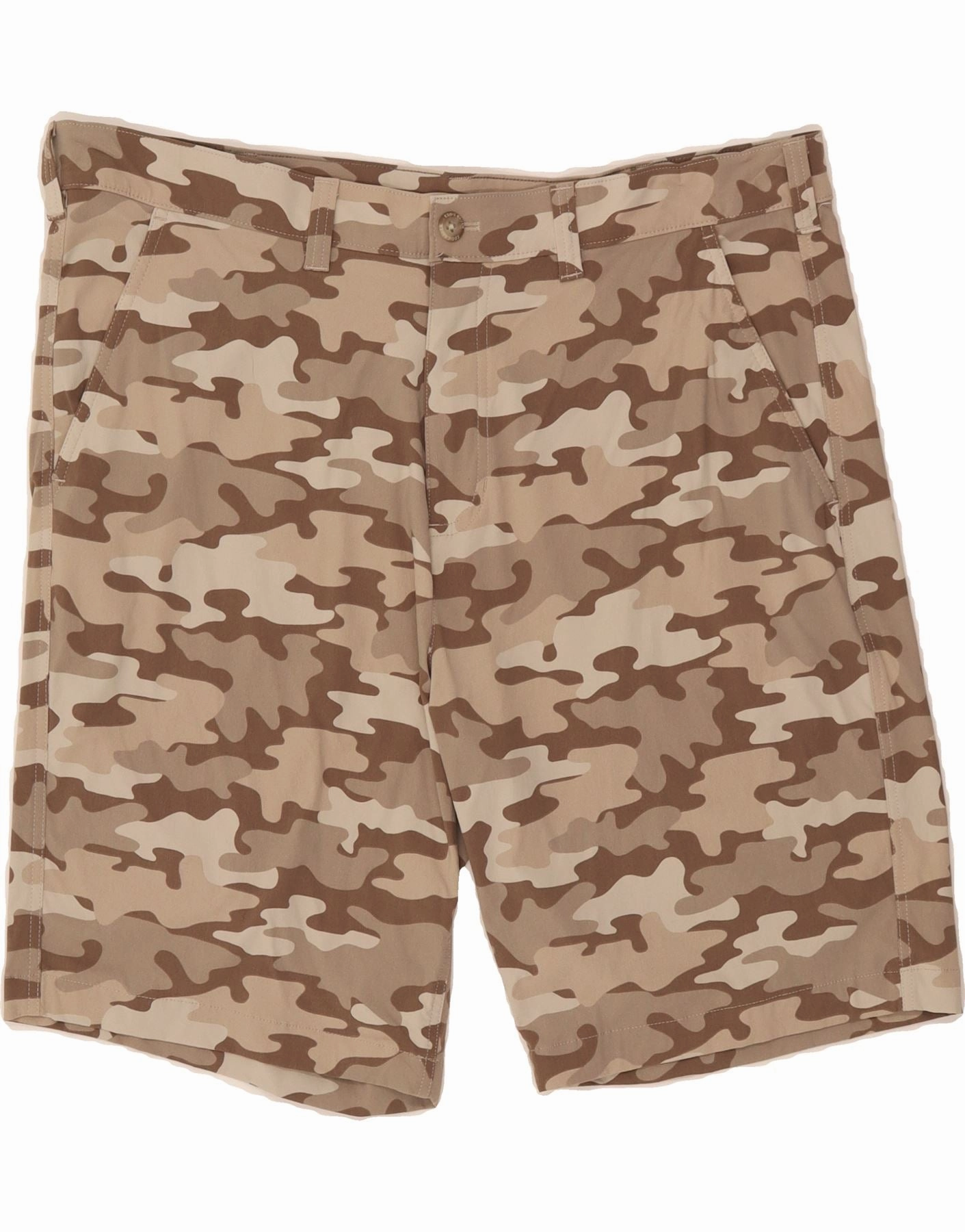 Relaxed Look EDDIE BAUER Mens Chino Shorts W40 XL Beige Camouflage Nylon
