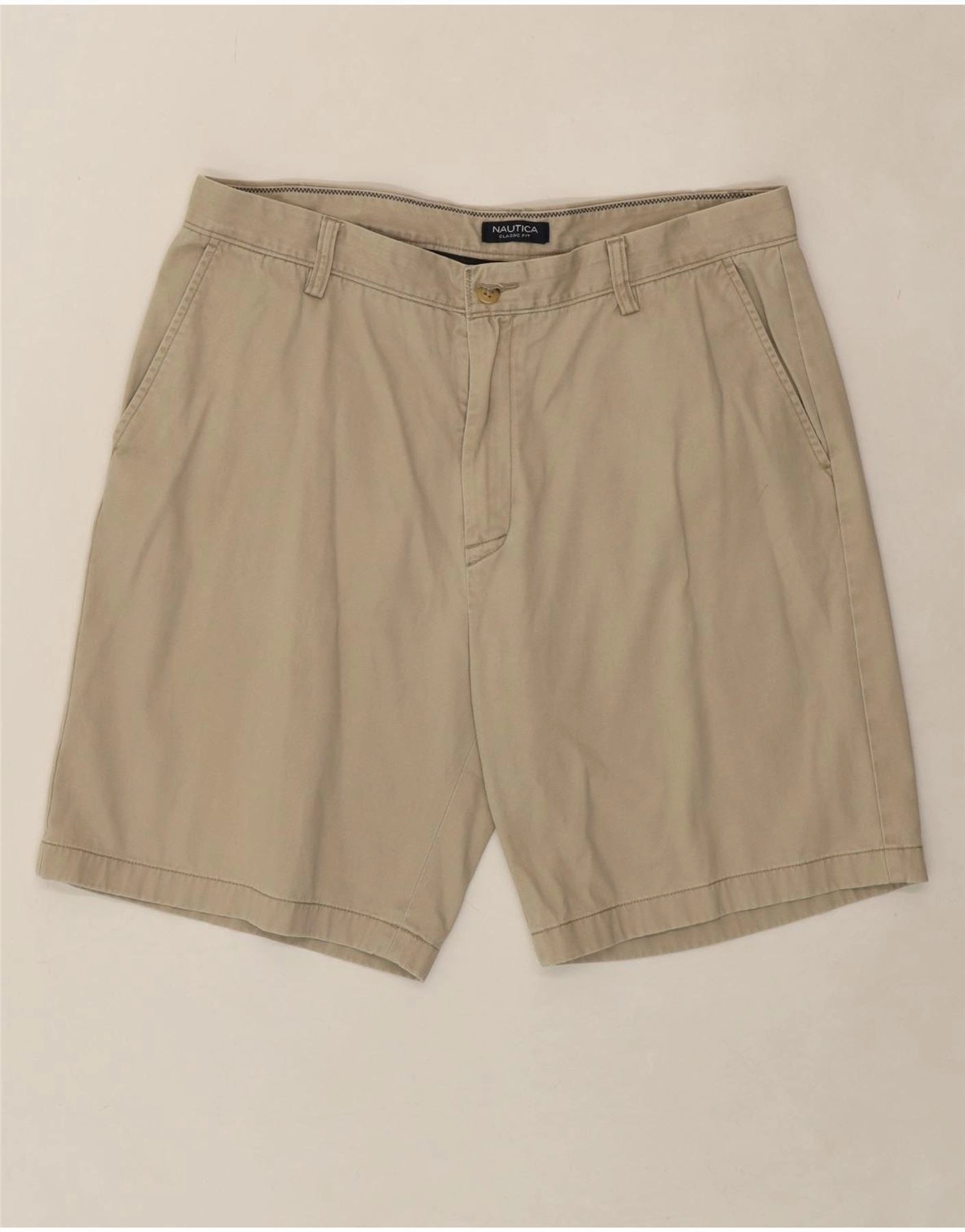 housewarming gift Impact Absorbing Padding NAUTICA Mens Chino Shorts W36 Large Beige Cotton