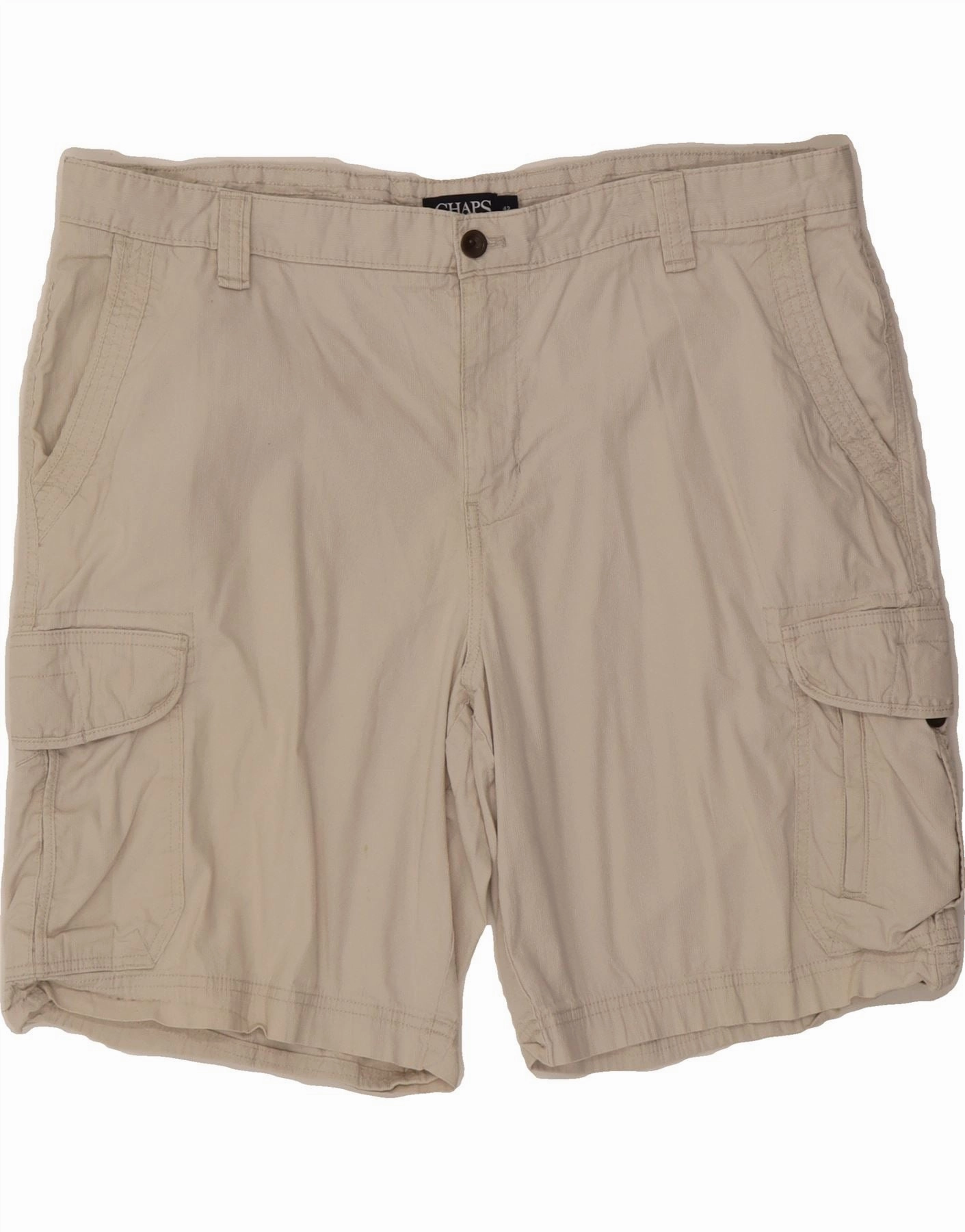 CHAPS Mens Cargo Shorts W42 2XL Off White Cotton Subtle Charm swim shorts