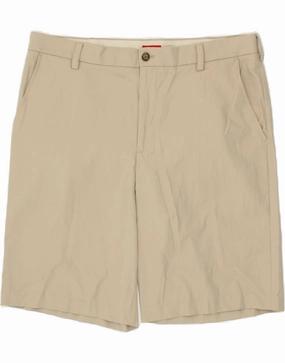 IZOD Mens Chino Shorts W38 XL Beige Polyester Walk Easy