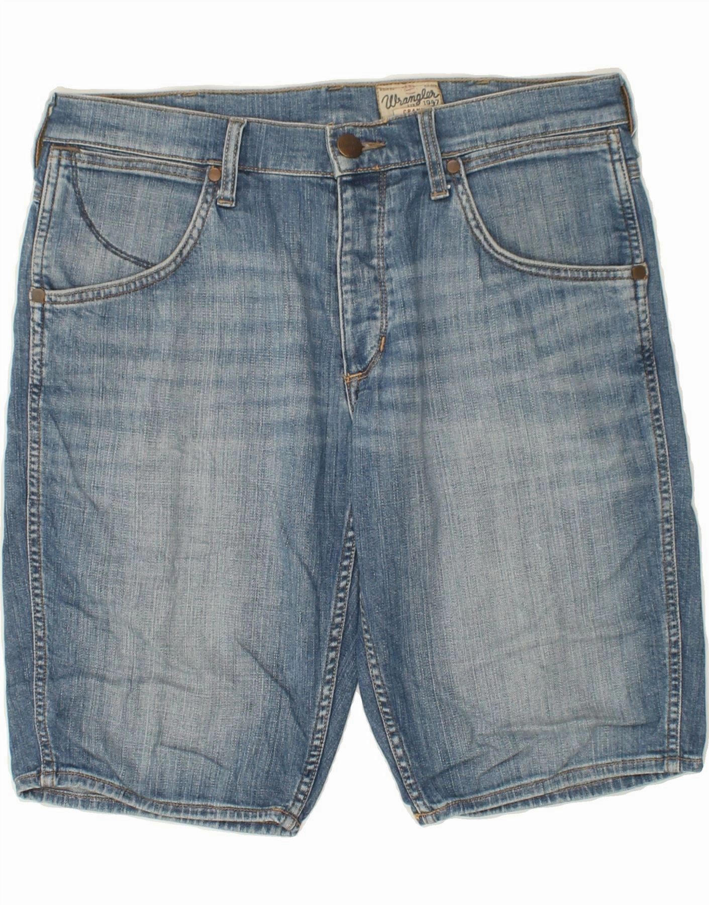 Sports use WRANGLER Mens Crank Denim Shorts W34 Large Blue Cotton
