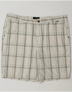 Casual Wear HURLEY Mens Chino Shorts W42 2XL Off White Check Cotton