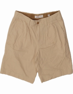 IZOD Mens Salt Water Pegged Chino Shorts W34 Large Beige Cotton Wrinkle resistant fabric Smooth Fabric