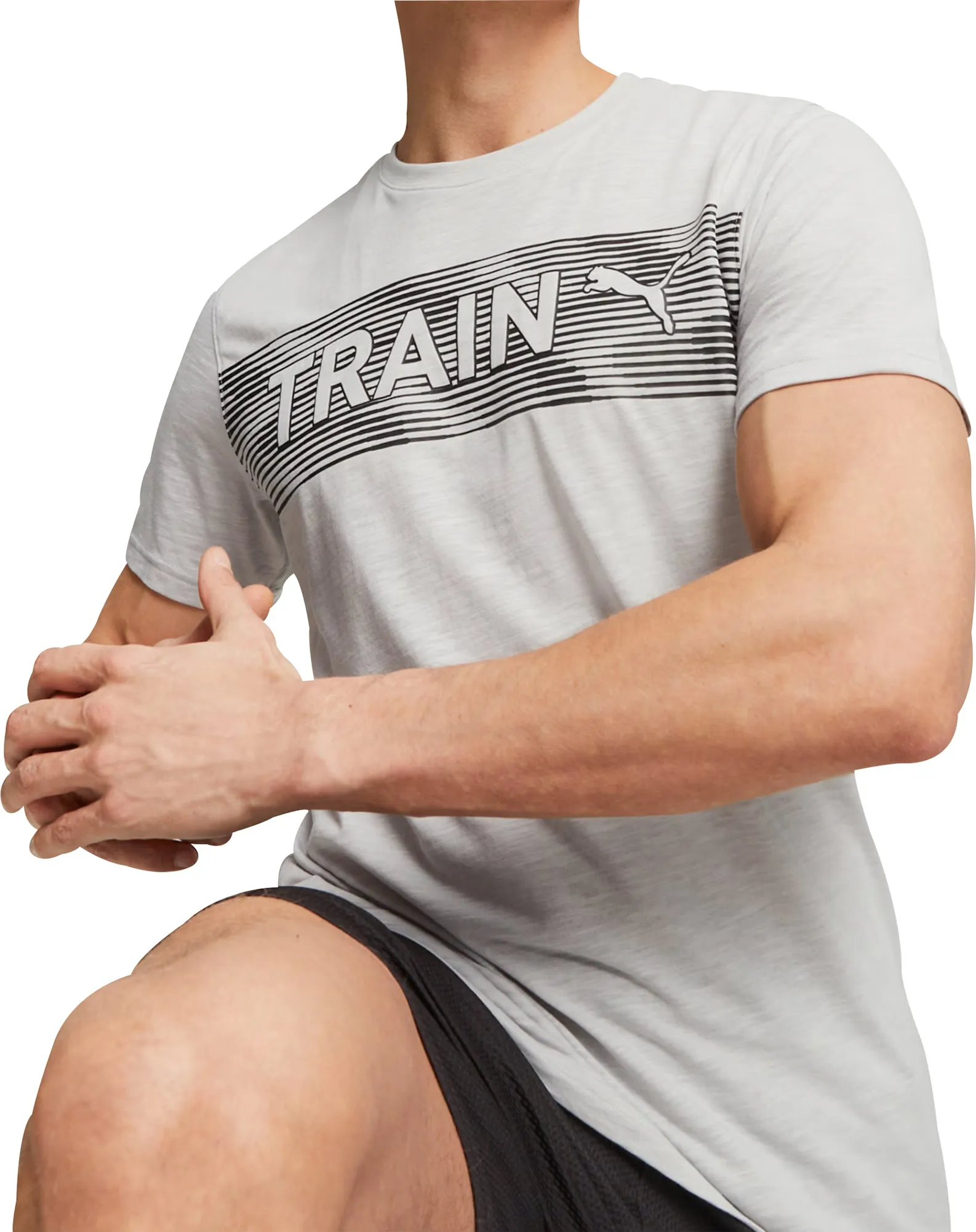 Puma Concept Graphic Short Sleeve Mens Training Top - Grey Smart Layering Relaxing Day