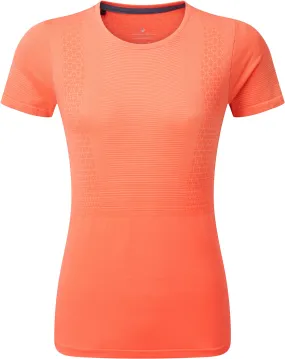 Lightweight Feel Ronhill Tech Marathon Short Sleeve Womens Running Top - Orange