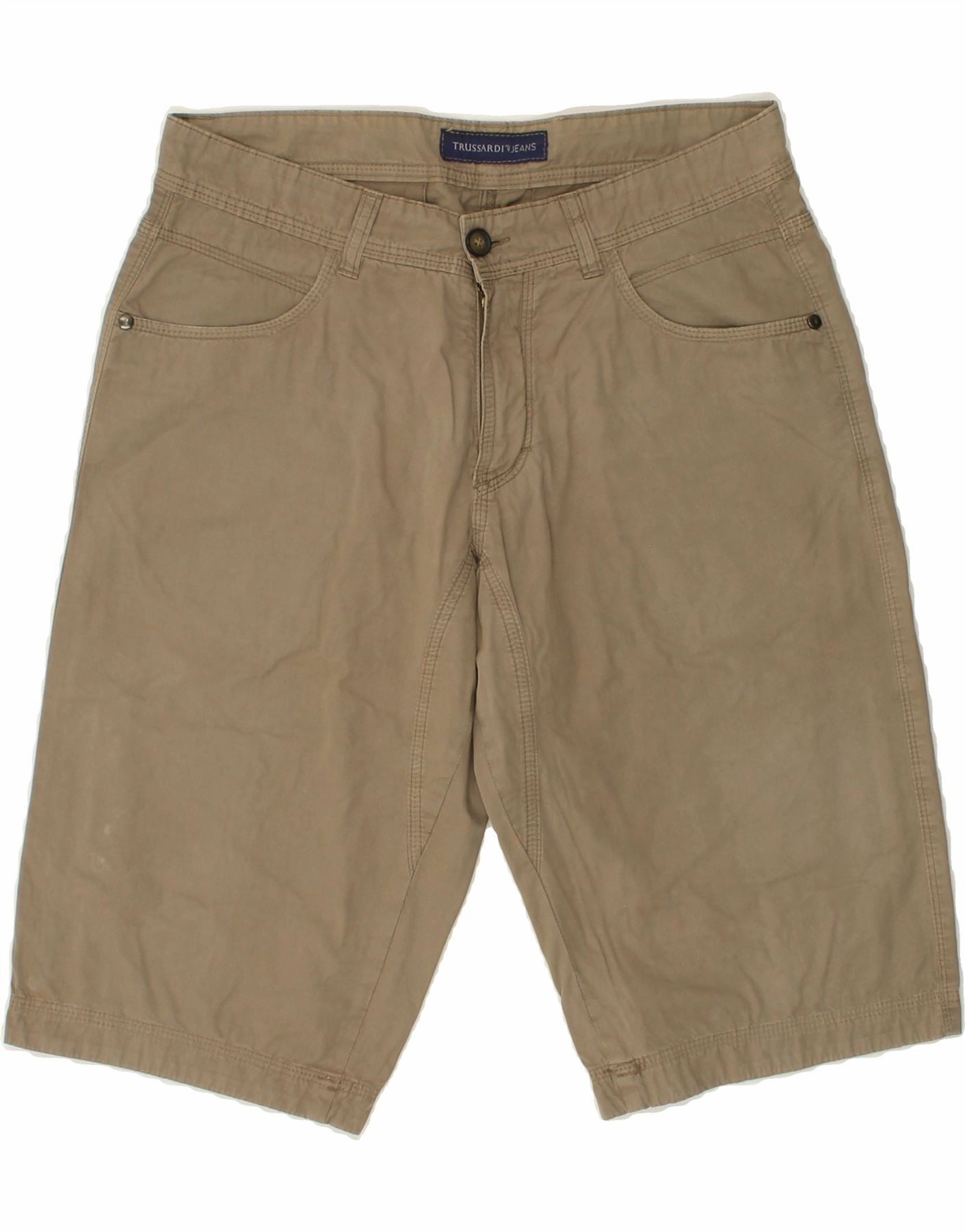 Quick Layer Fit Cozy Comfort Fit TRUSSARDI Mens Casual Shorts IT 46 Small W30  Beige Cotton