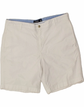 CHAPS Mens Chino Shorts W38 XL White Cotton Cool Comfort