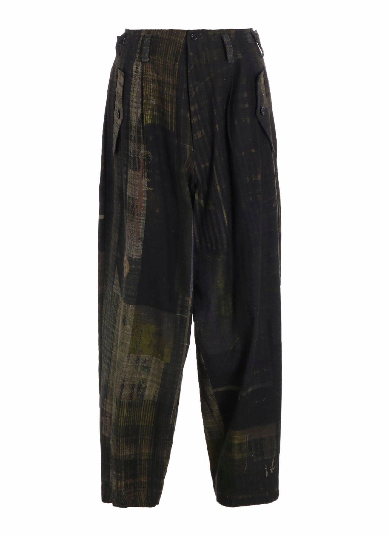 Effortless Wear Performance Comfort FADED PLAID 6OZ DENIM DOUBLE TUCK WIDE PANTS