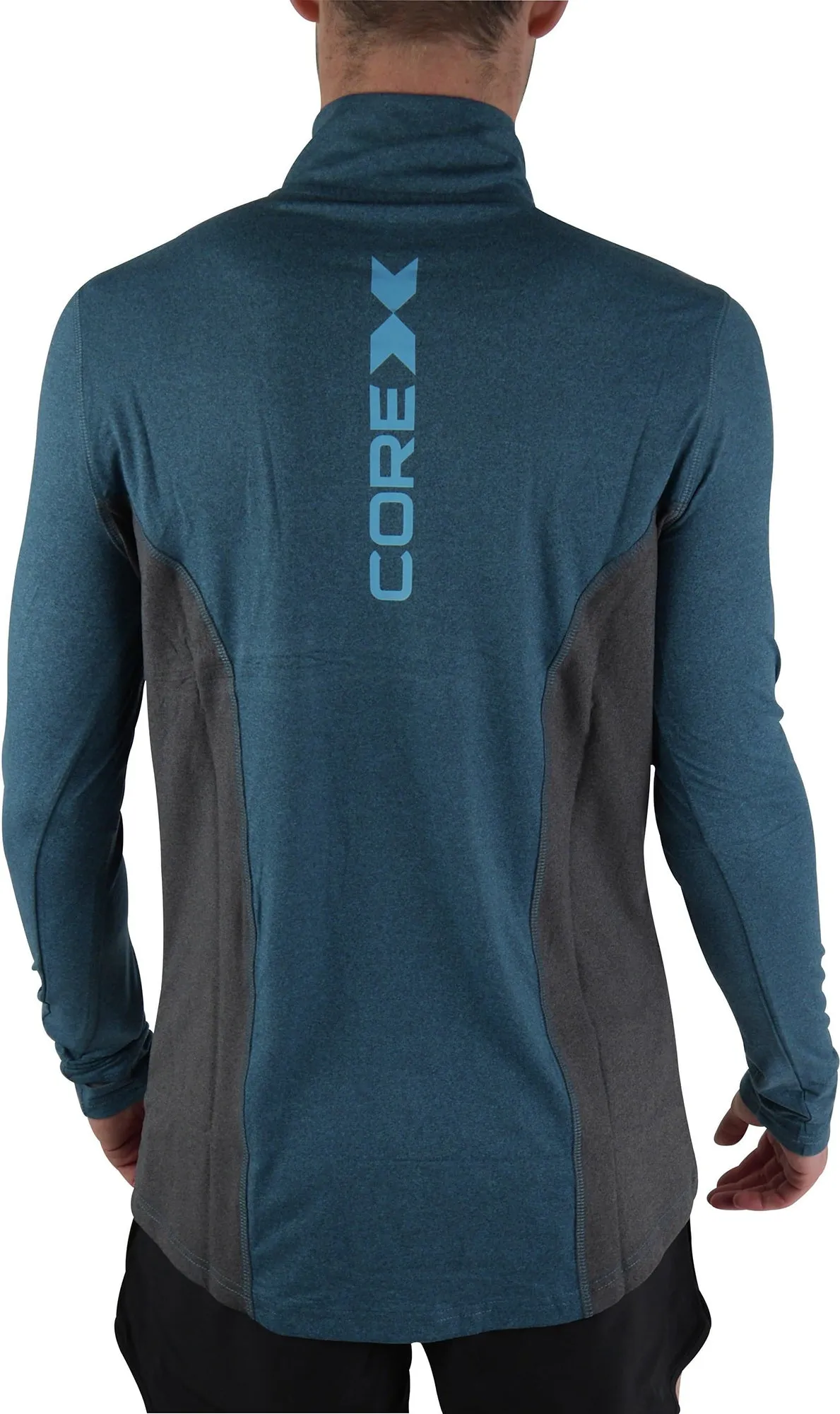 sneaker Lightweight Design CoreX Fitness ESAA Half Zip Long Sleeve Mens Running Top - Blue