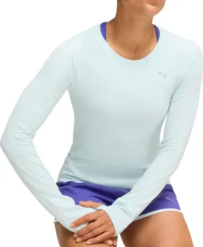 Puma Cloudspun Long Sleeve Womens Running Top - Blue Light and Comfortable Durable Style
