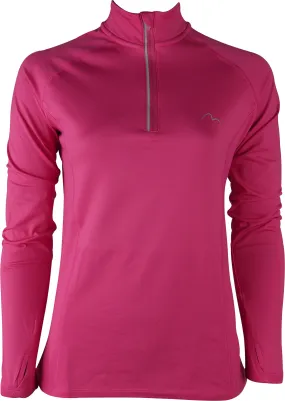 Comfy Vibes More Mile Vivid Half Zip Long Sleeve Womens Running Top - Pink