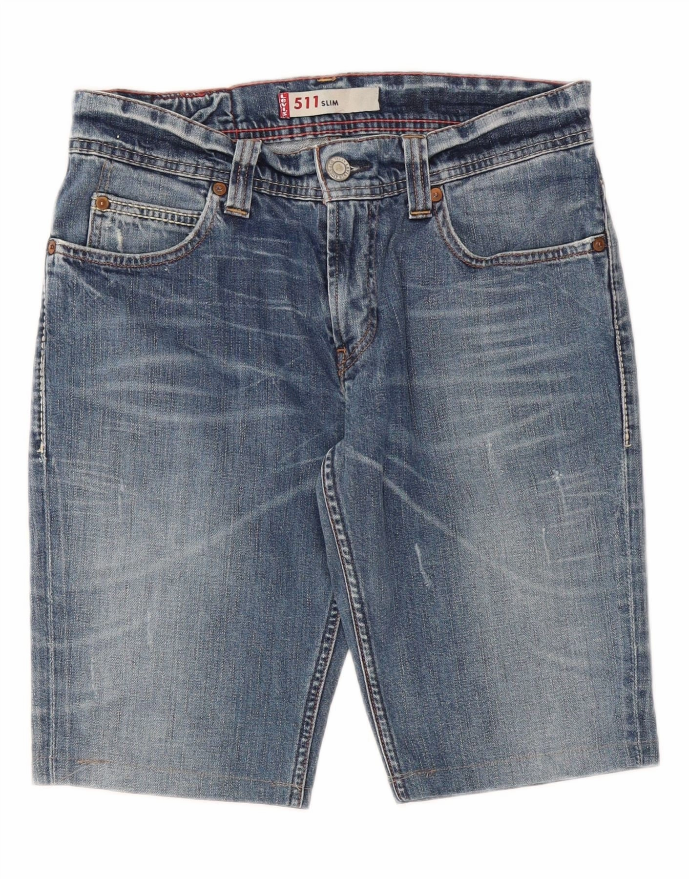 LEVI'S Mens 511 Slim Fit Denim Shorts W32 Medium Blue Cotton Chic Comfort dress shorts