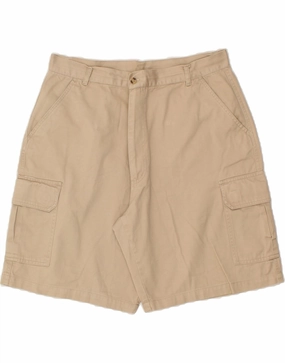 Rubberized Grip Waistband surf wear VINTAGE Mens Cargo Shorts IT 50 Large W34  Beige Cotton