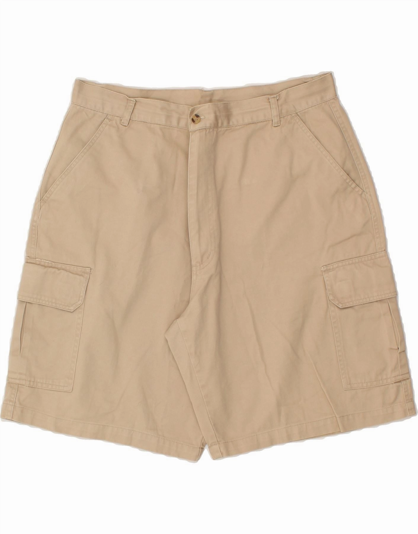 Rubberized Grip Waistband surf wear VINTAGE Mens Cargo Shorts IT 50 Large W34  Beige Cotton