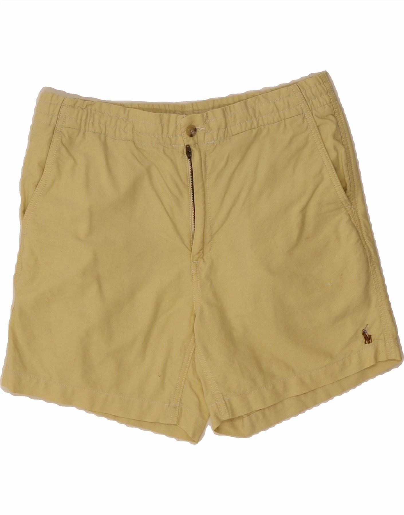 POLO RALPH LAUREN Mens Classic Fit Chino Shorts W32 Medium Yellow Chill Breeze Comfortable Flex