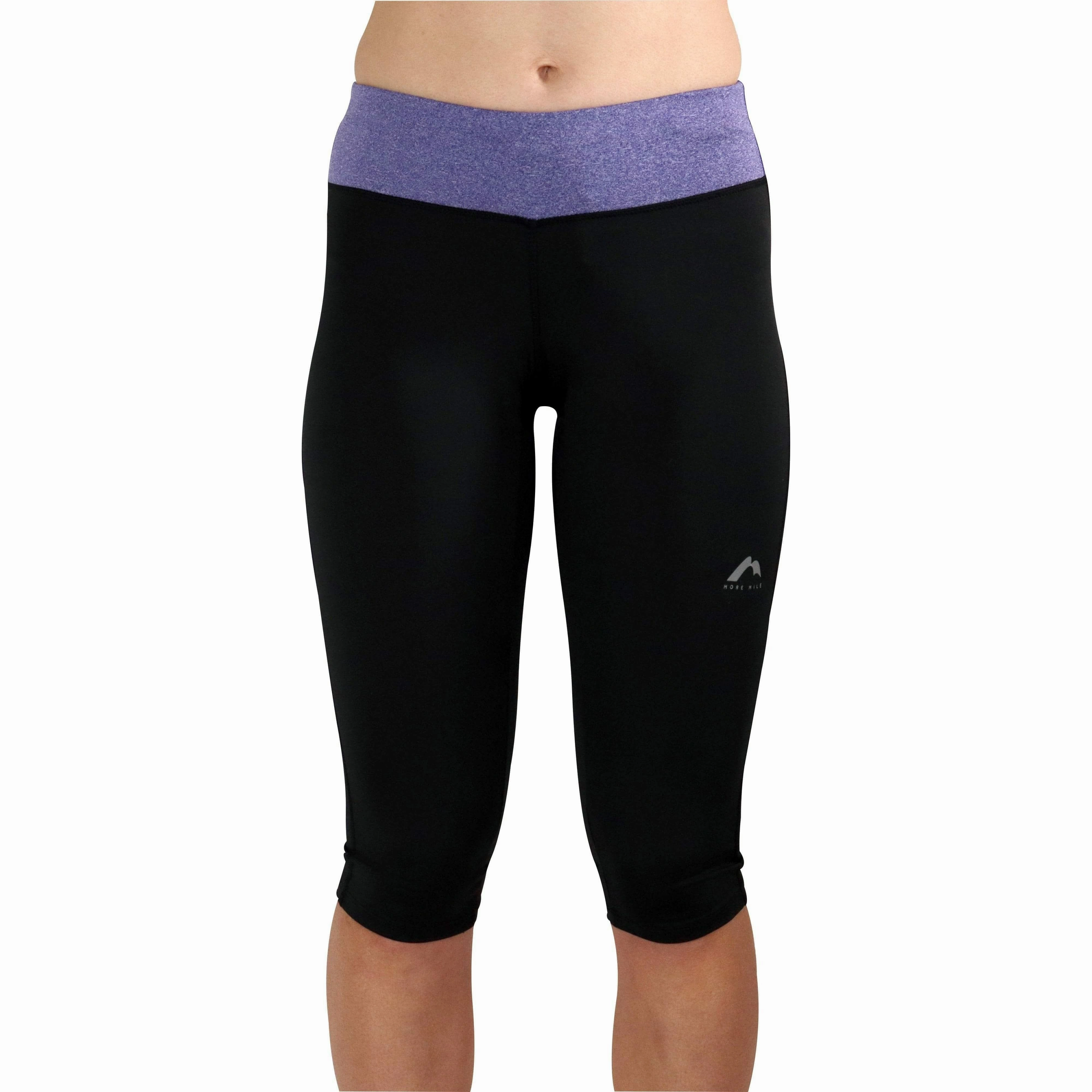 More Mile Marl Womens 3/4 Capri Running Tights - Black Effortless Style Wear Low Maintenance