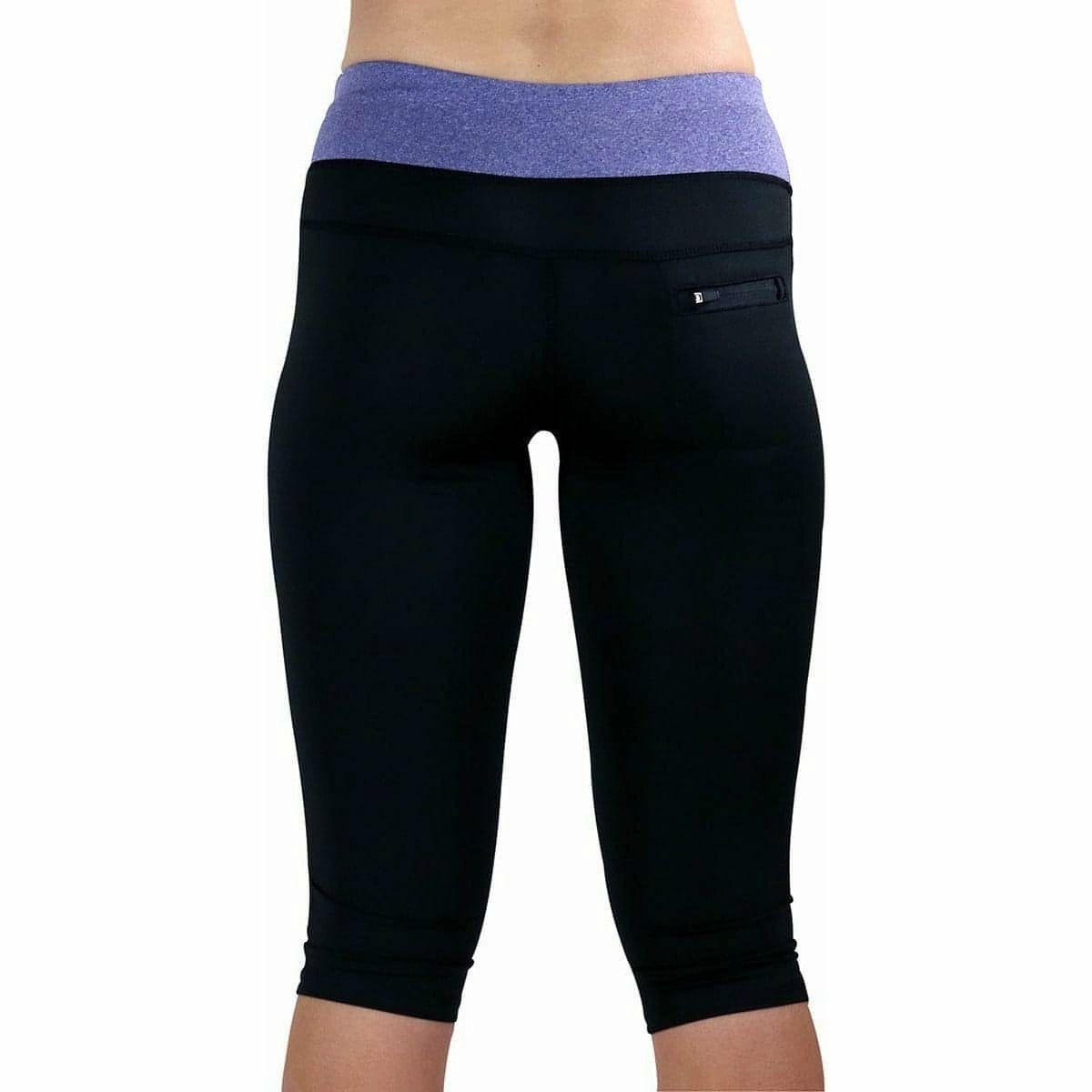 Breath Flow More Mile Marl Womens 3/4 Capri Running Tights - Black