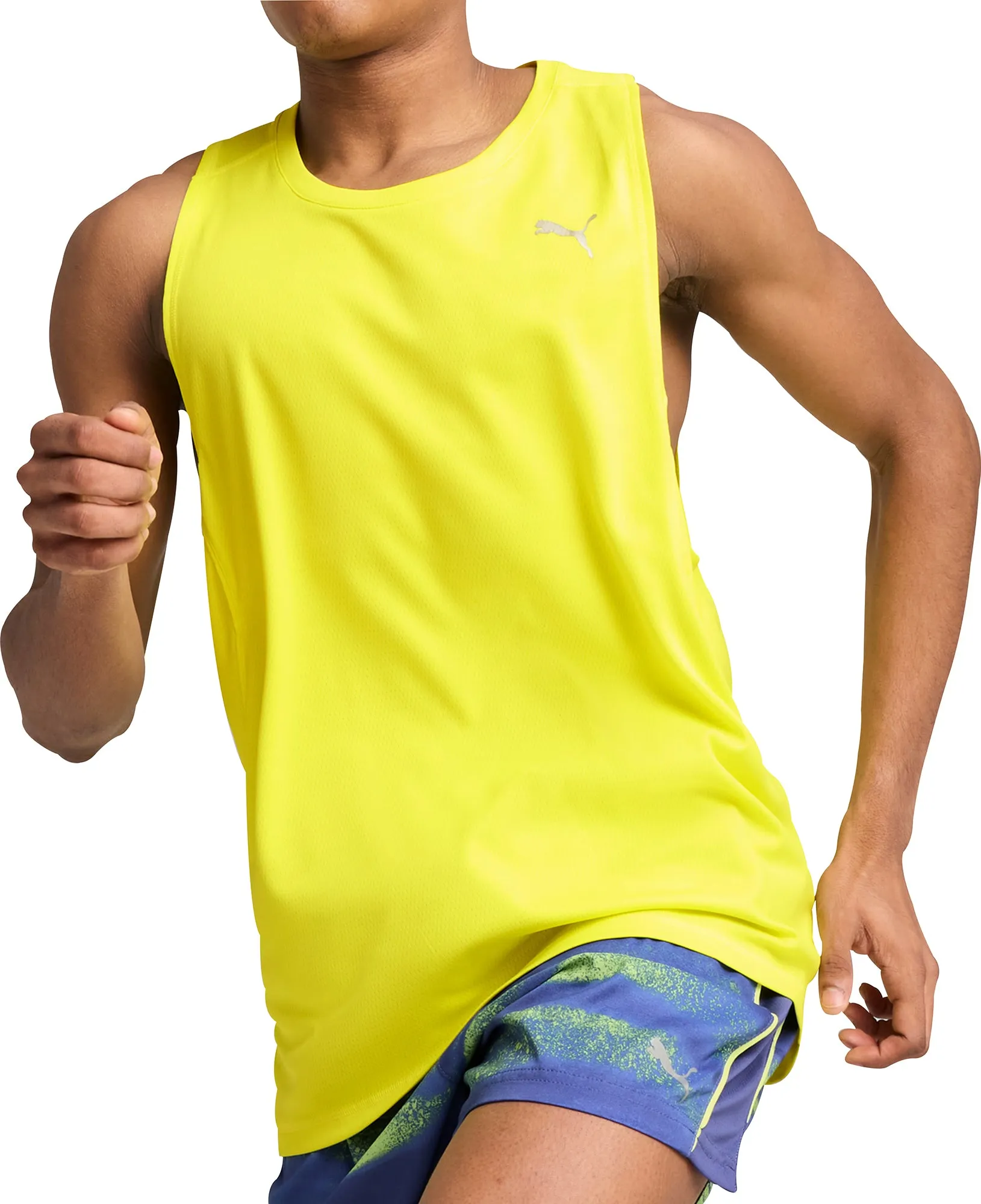 Effortless Vibe Stretchable Knit Puma Velocity Mens Running Vest - Yellow