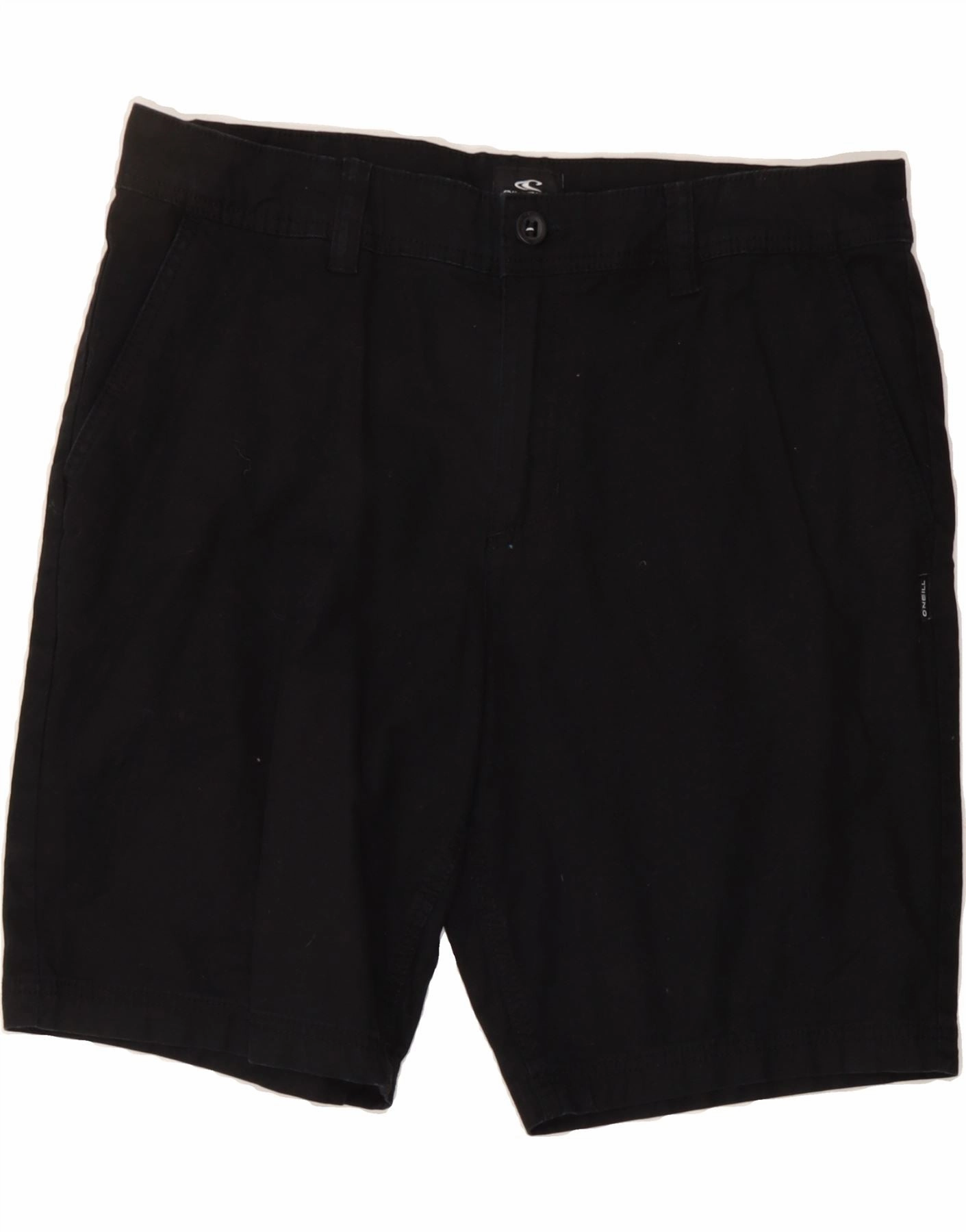 O'NEILL Mens Standard Fit Chino Shorts W36 Large Black Cotton Double Layered Hem