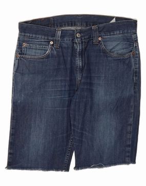 LEVI'S Mens 506 Denim Shorts  W34 Large  Navy Blue Cotton Durable Feel