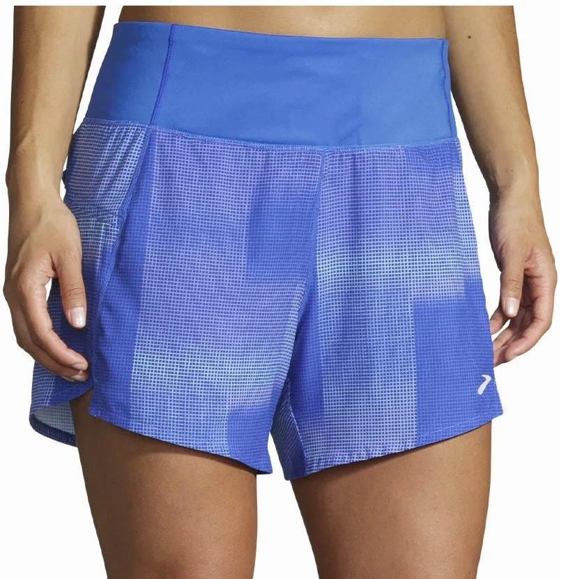 Compression Lining Brooks Chaser 5 Inch Womens Running Shorts - Blue