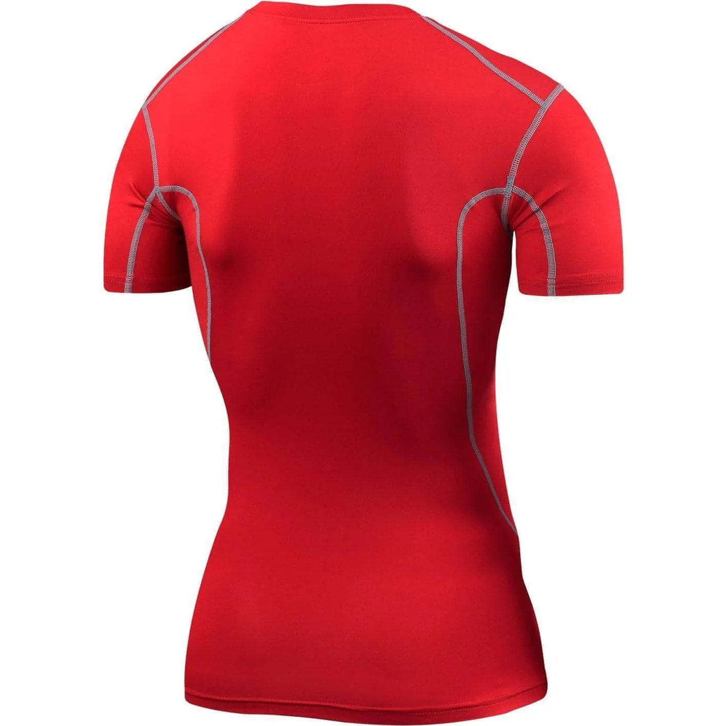 TCA Pro Performance Short Sleeve Mens Compression Top - Red Boat neck style Breathable Fit