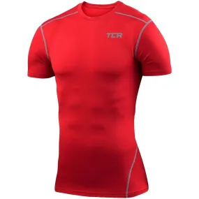 Light Layer TCA Pro Performance Short Sleeve Mens Compression Top - Red