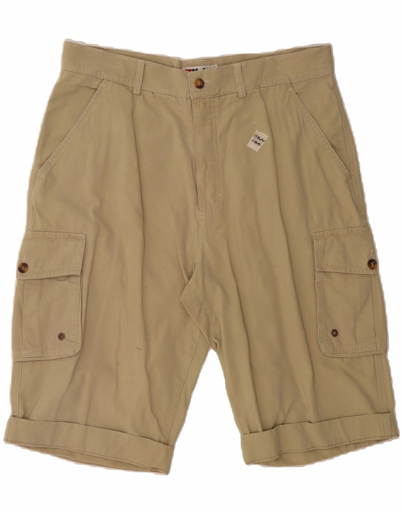 FILA Mens Cargo Shorts IT 52 XL W36  Beige Sport Style Fit