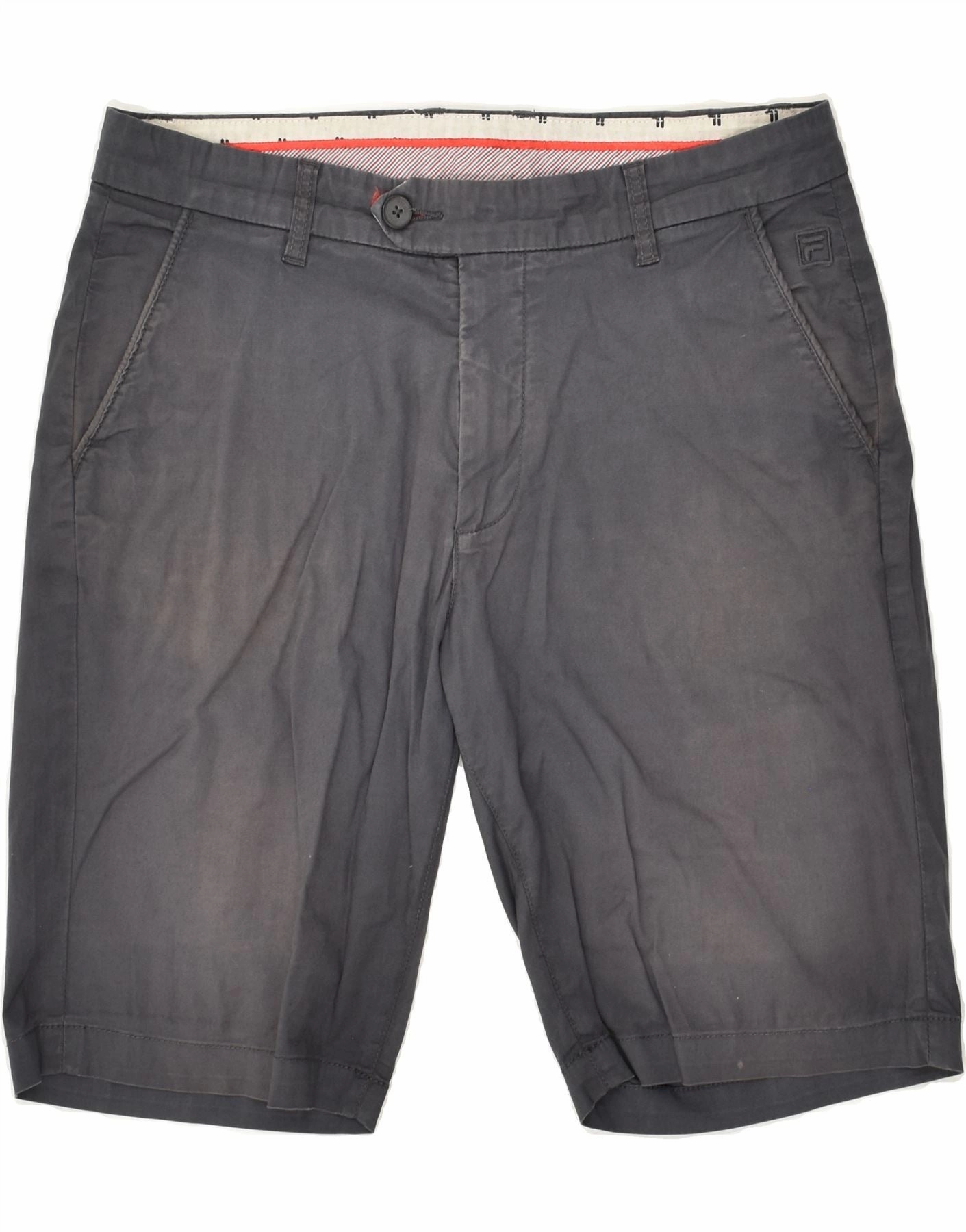 FILA Mens Chino Shorts IT 50 Large W34  Grey Cotton Smart Look Lightweight Comfort