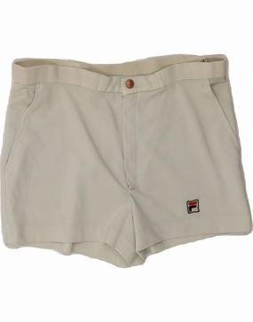 Parka Reinforced Stitching FILA Mens Chino Shorts W34 Large  Off White